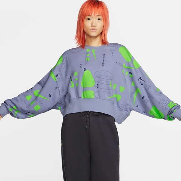 NWT Nike printed fleece crew - Picture 6 of 8